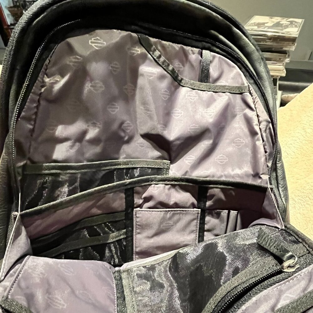 Harley Davidson Leather Backpack/Computer Bag - image 6